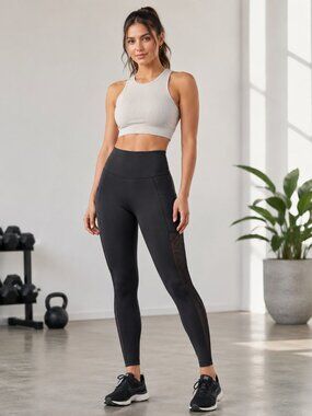 Lululemon Leggings Womens 4 Black High Rise Mesh Pocket Yoga Running Pants